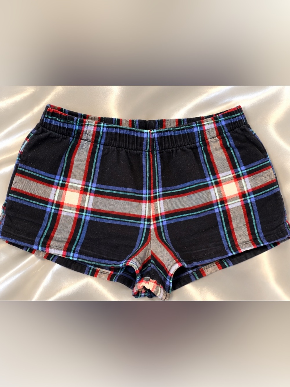 SO Intimates Plaid Lounge Shorts – Black Multicolor Size S